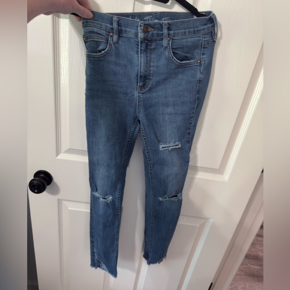 We The Free Light Blue Ripped Skinny Jeans